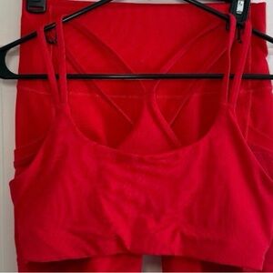 Fabletics Red Strappy Sports Bra❤️